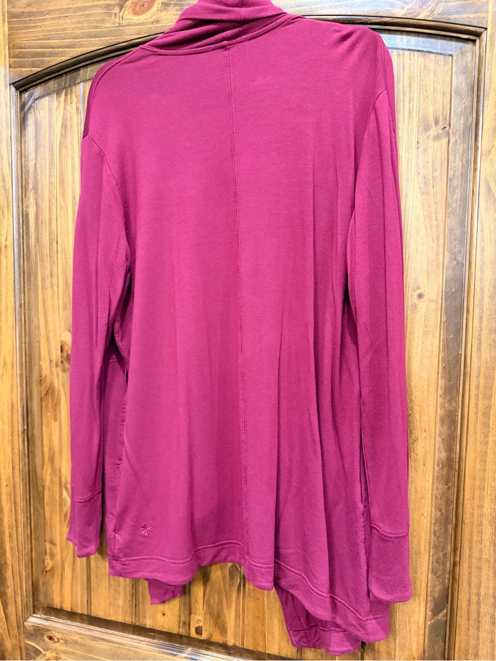 Athleta Draped Open-Front Cardigan in Raspberry - Picture 7 of 7